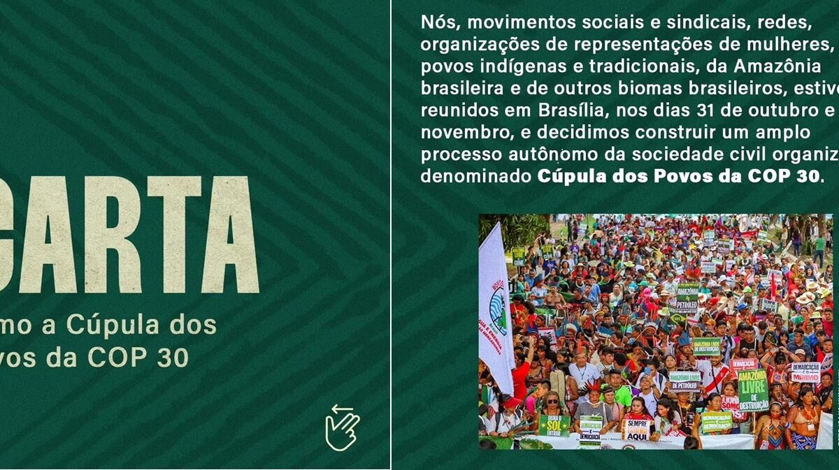 Carta Rumo a Cúpula dos Povos da COP 30